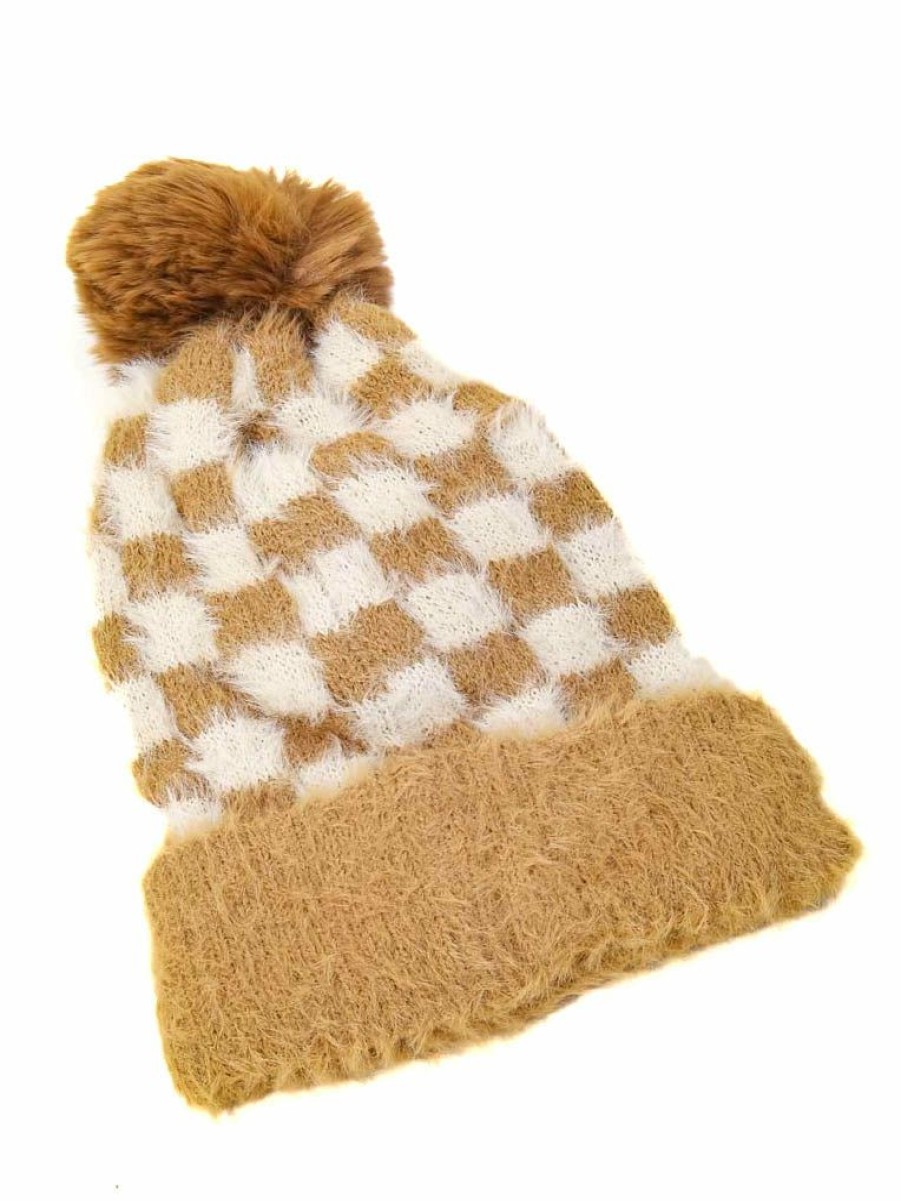 Gameday * | Promo Fame Fuzzy Pom Checkered Beanie