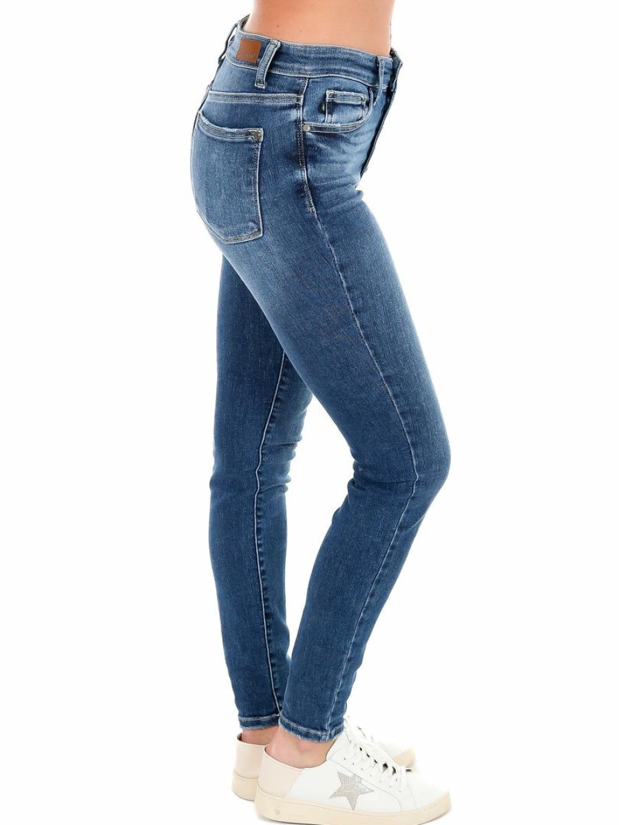 Clothing * | Cheapest Judy Blue High Rise Button Fly Skinny Plus Medium