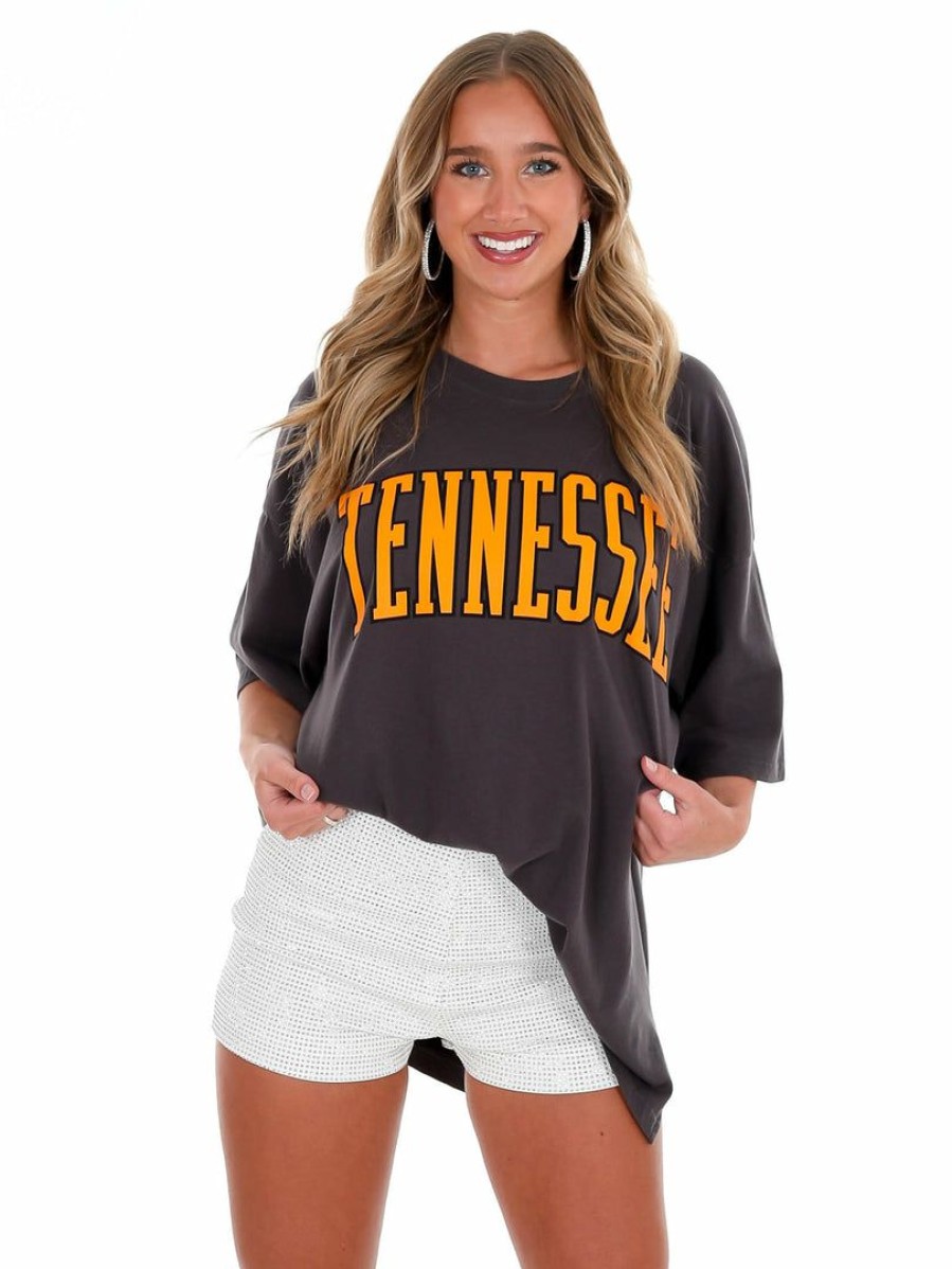 Gameday * | Cheap Pressbox Tennessee Southlawn Rock Oversized Tee Oversized Tee Collection Black