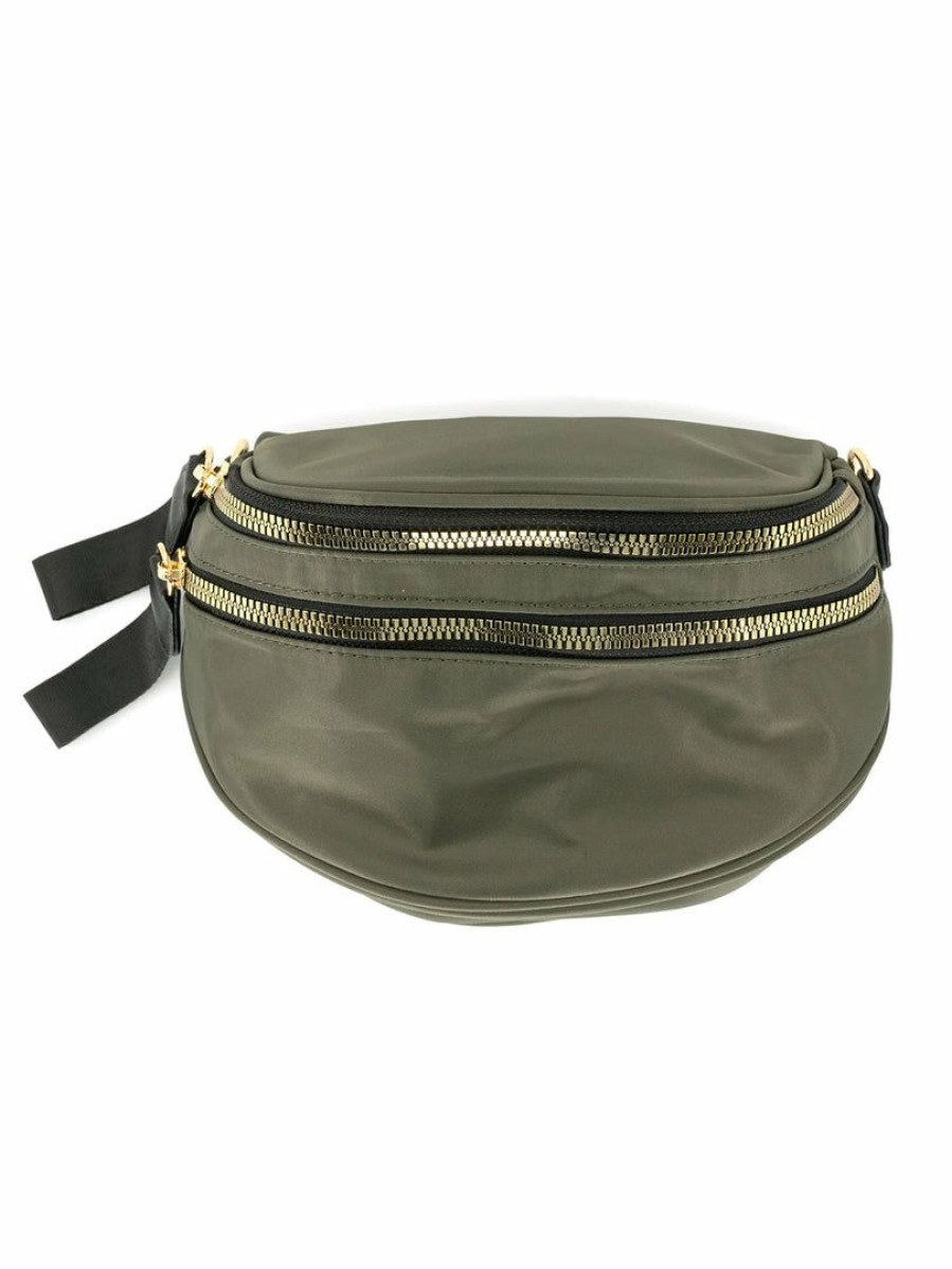 Gameday * | Brand New Bc Handbags Nylon Double Zipper Fanny Pack