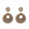 Gameday * | Discount Treasure Import Dangle Beaded Circle Earrings