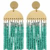 Gameday * | Buy Golden Stella Wedge & Bead Tassel Earrings