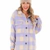 Clothing * | Brand New Jodifl Tops New Kid On The Block Checkered Jacket Lavender