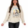 T-Shirts * | Flash Sale Livy Lu Willie Nelson In The Thrifted Sweatshirt Sand