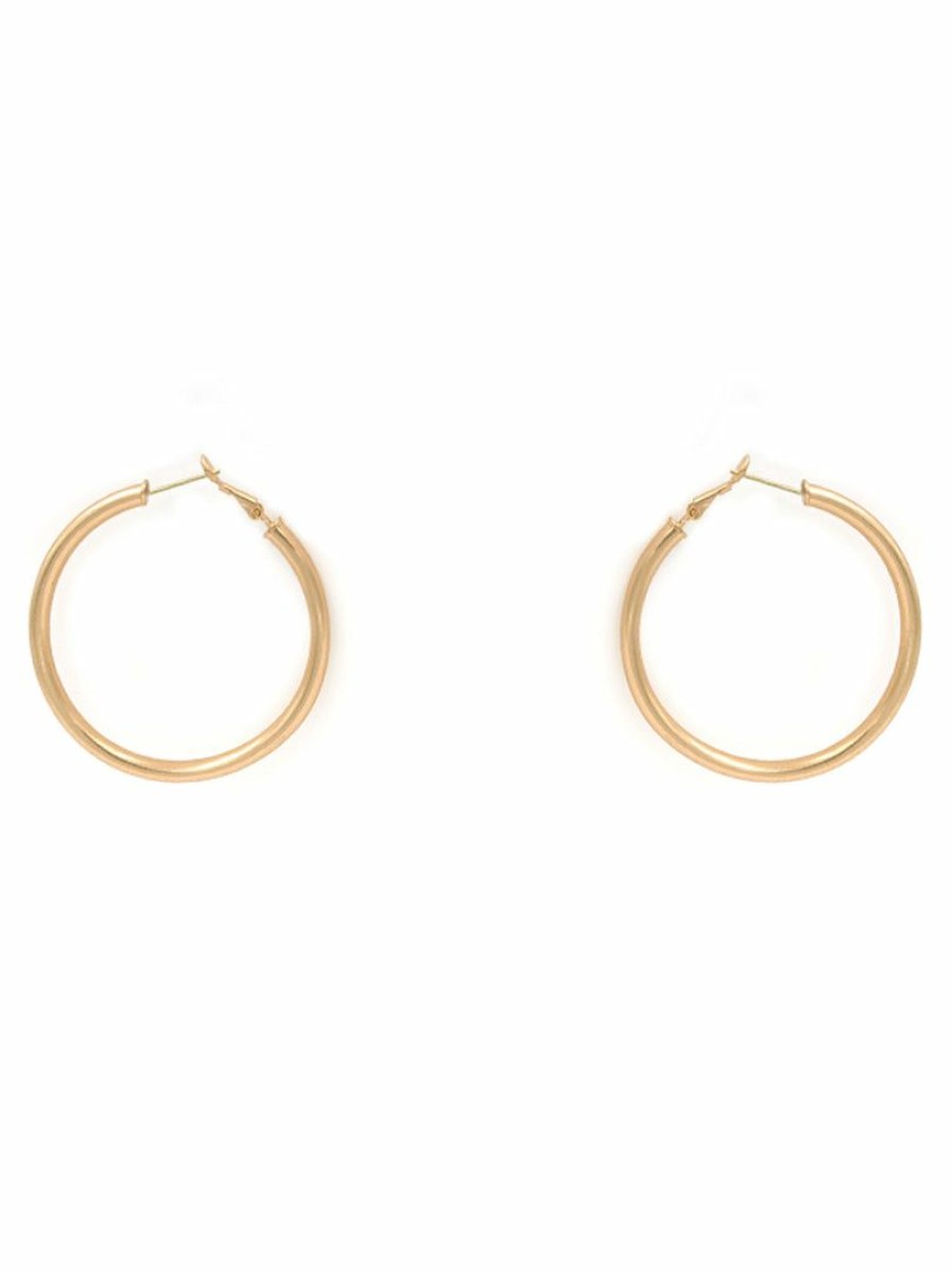 Gameday * | Discount Rnk 1.5 Inch Hollow Hoop Earrings