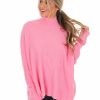 Clothing * | Flash Sale Easel Midnight Rain Mock Neck Sweater Pink