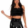 Clothing * | Best Deal Blue B Girly Girl Fur Cami Crop Top Tops