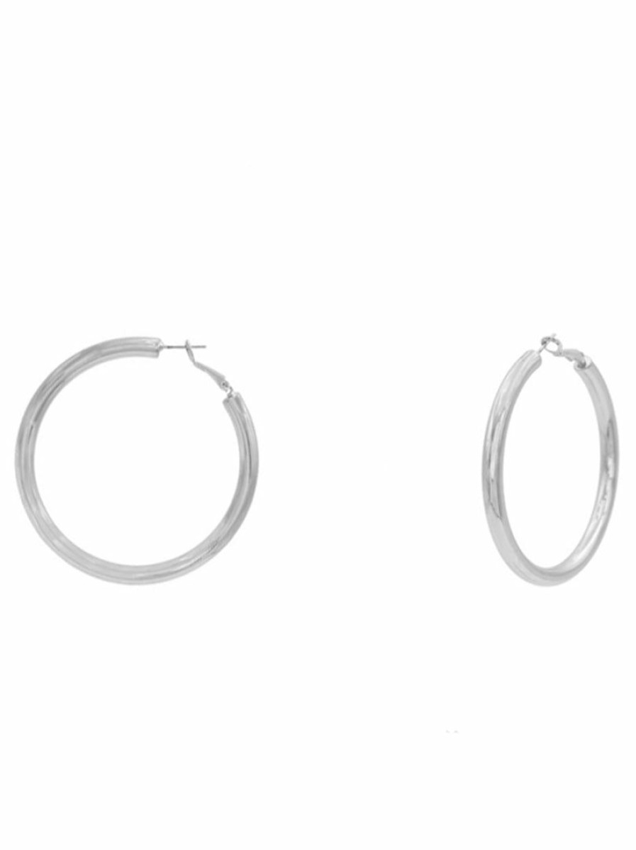 Gameday * | Best Reviews Of Rnk Earrings 2 Inch Brass Hollow Hoop