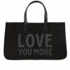 Gameday * | Cheapest Accessories Love You More Black Canvas Tote Bags