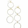 Gameday * | New La Bien Aimee Three Part Ring Pave Stone Earrings