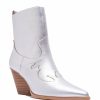 Shoes * | Deals East Lion Corp Romi Western Ankle Bootie Silver