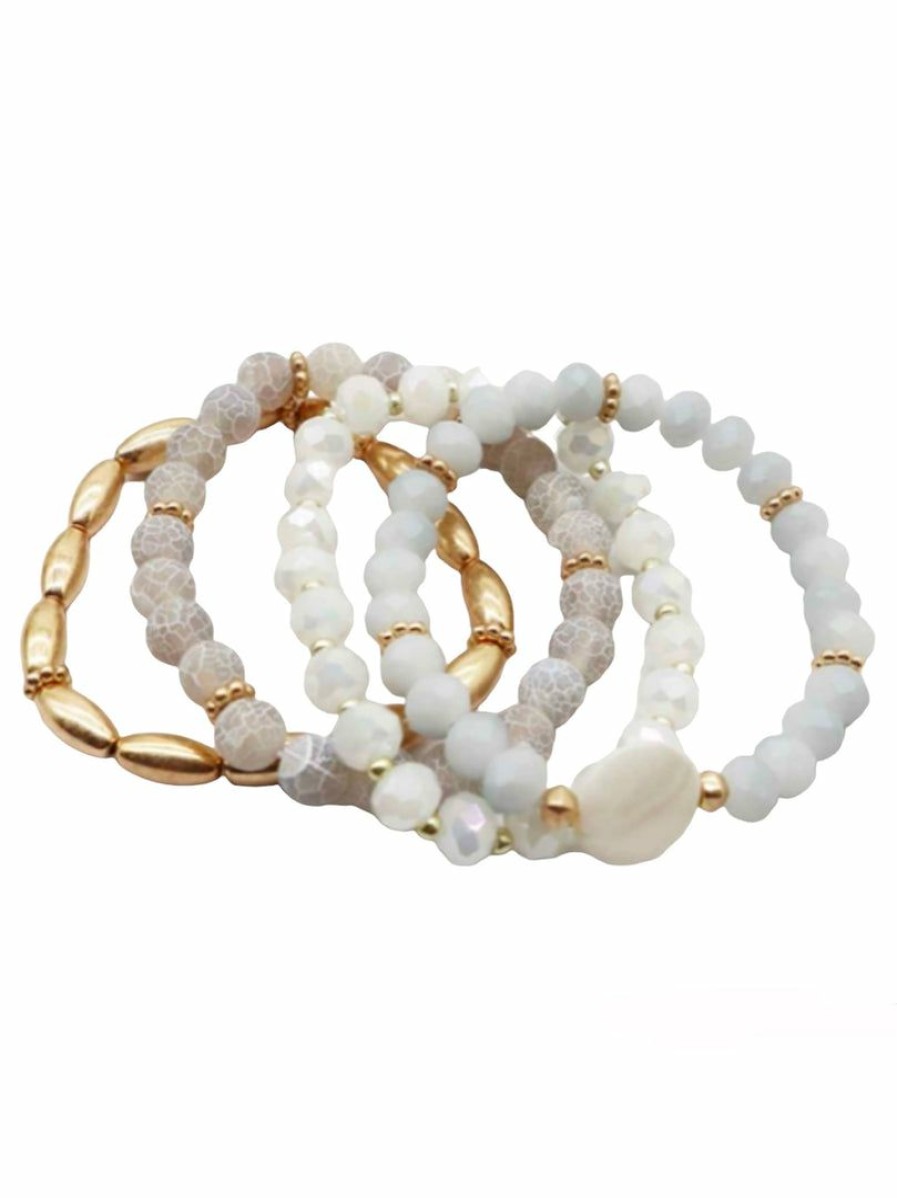 Gameday * | Best Deal Josie'S Boutique Gold And Grey Bracelet Set