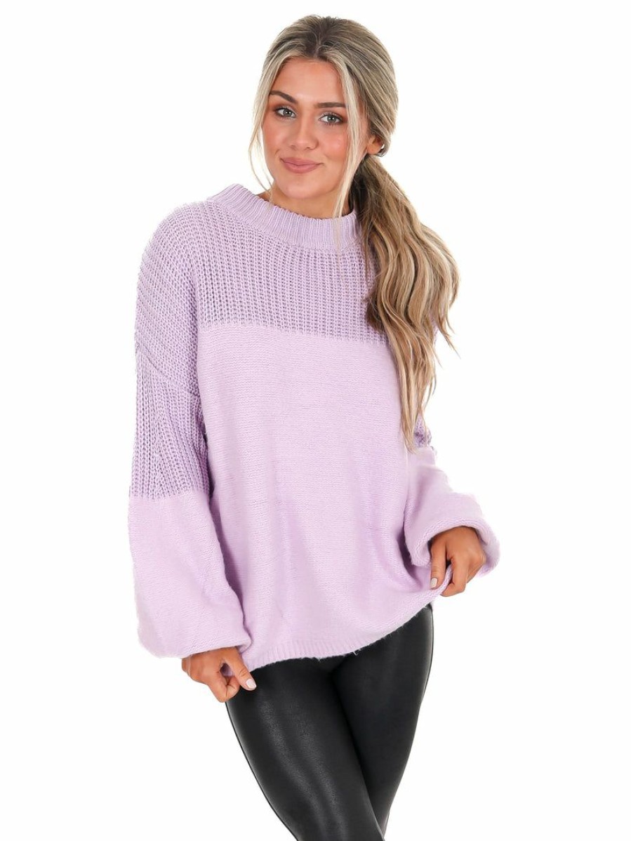 Clothing * | Best Deal Miracle Don'T You Worry Contrast Sweater Tops