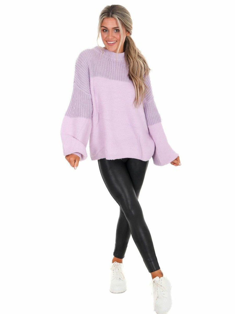 Clothing * | Best Deal Miracle Don'T You Worry Contrast Sweater Tops