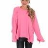 Clothing * | Top 10 Fantastic Fawn To Be Free Loose Fit Ruffle Top Pink