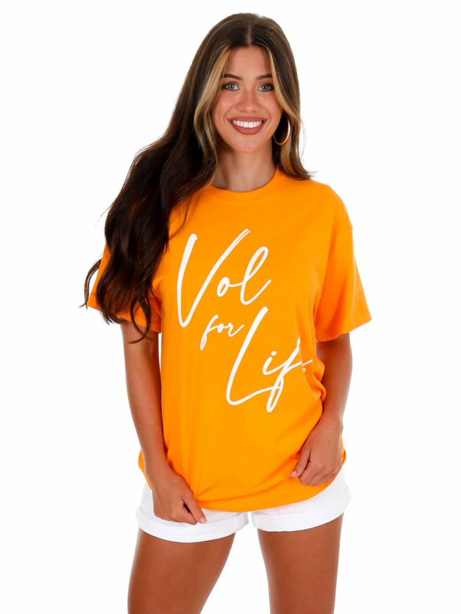 Gameday * | Top 10 Kickoff Couture Vol For Life Rally Cry Tee Graphic Tees Orange