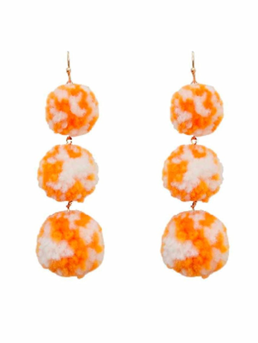 Gameday * | Hot Sale Treasure Import Small School Color Pom Pom Earrings