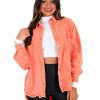 Gameday * | Coupon Pinch Me Apparel Six Points More Oversized Denim Top Orange