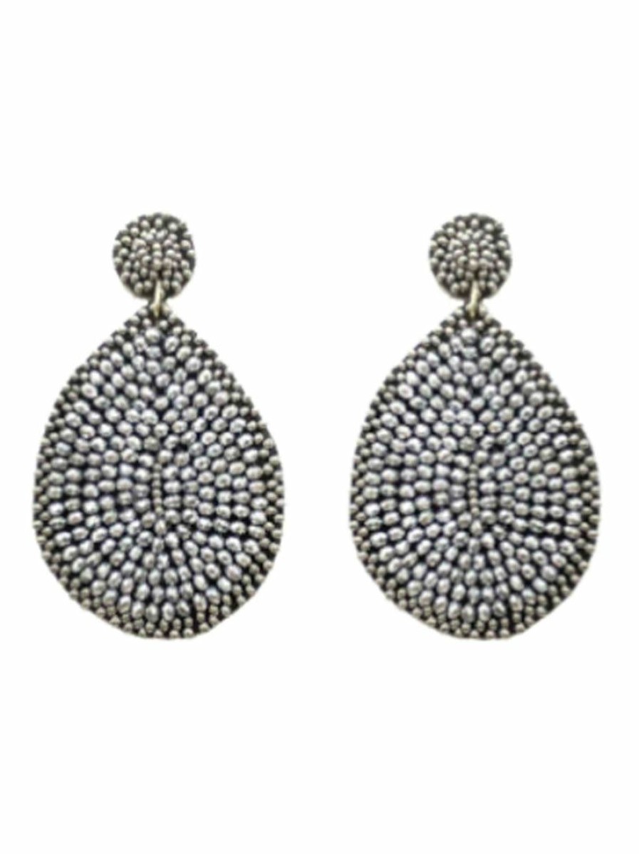 Gameday * | Best Sale Treasure Import Glass Beaded Teardrop Earrings