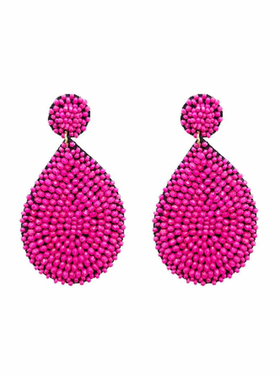 Gameday * | Best Sale Treasure Import Glass Beaded Teardrop Earrings