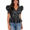 Clothing * | Best Reviews Of Flying Tomato Dream Of Me Leather Top Black