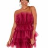 Clothing * | Cheap Mable Dresses My Ballerina Organza Ruffle Mini Dress Magenta