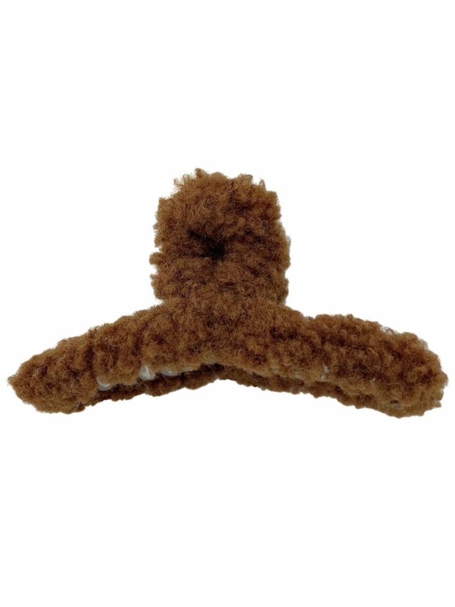 Gameday * | Budget Accessories Solid Sherpa Claw Clip Hair Accessories