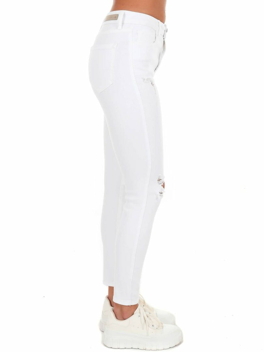 Clothing * | Hot Sale Cello Do Your Thing High Rise Skinny Jeans White