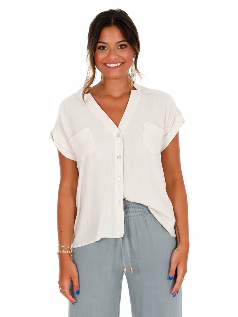 Clothing * | Hot Sale Allie Rose Tops Love To Love You Button Down Top