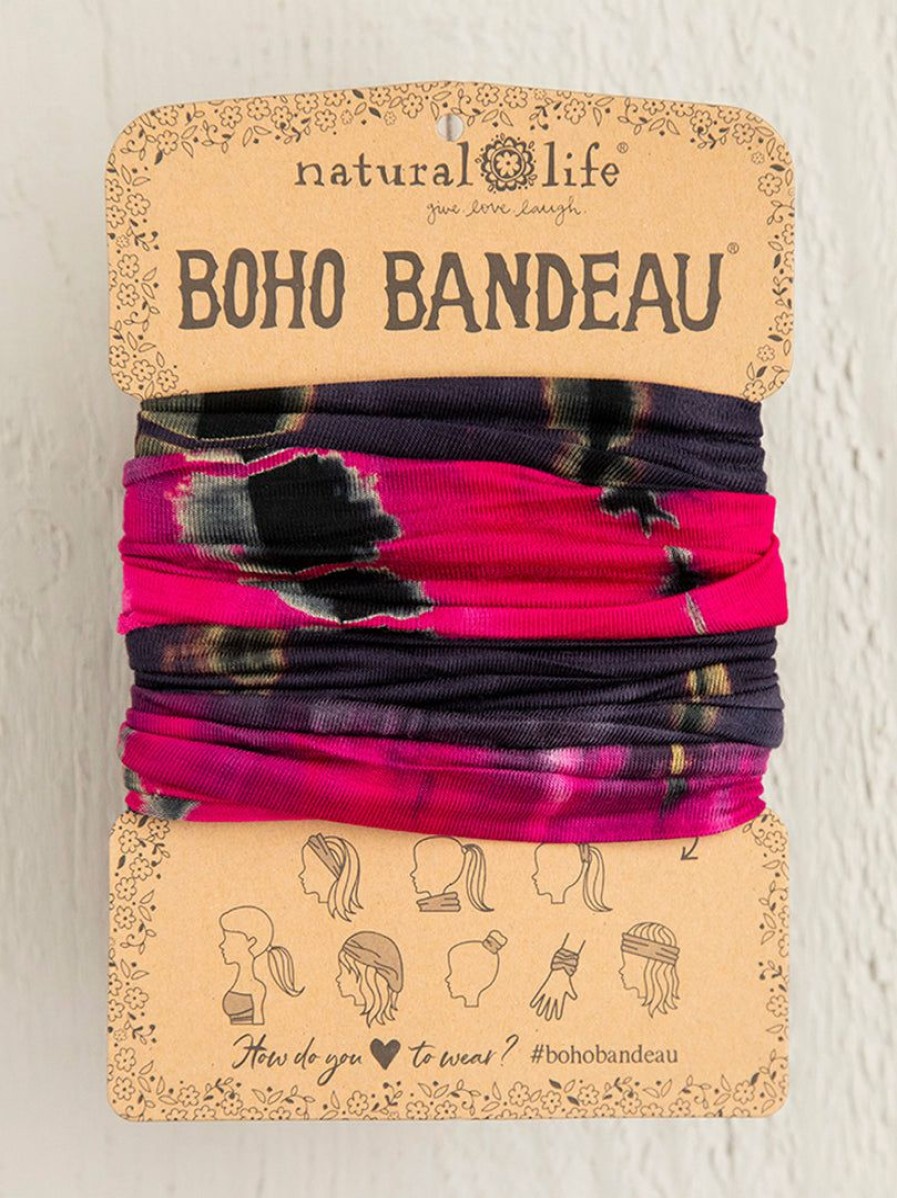 Gameday * | New Accessories Hot Pink/Grey Tiedye Boho Bandeau