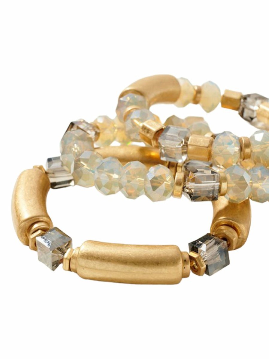 Gameday * | Best Deal Siete Crystal Gray Tube Bracelet