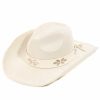 Gameday * | Flash Sale Fame Accessories Flower Strap Cowboy Hat