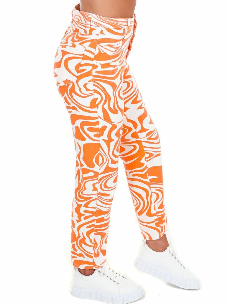 Gameday * | Top 10 Blue Blush Special Teams Marble Print Pants Orange