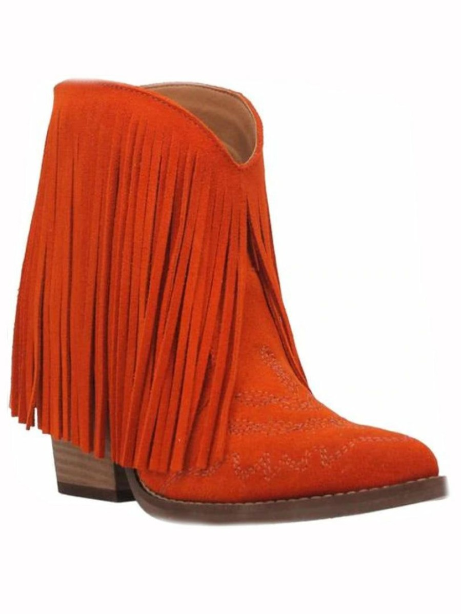 Gameday * | Coupon Dan Post Boot Co. Tangles Fringe Booties Orange