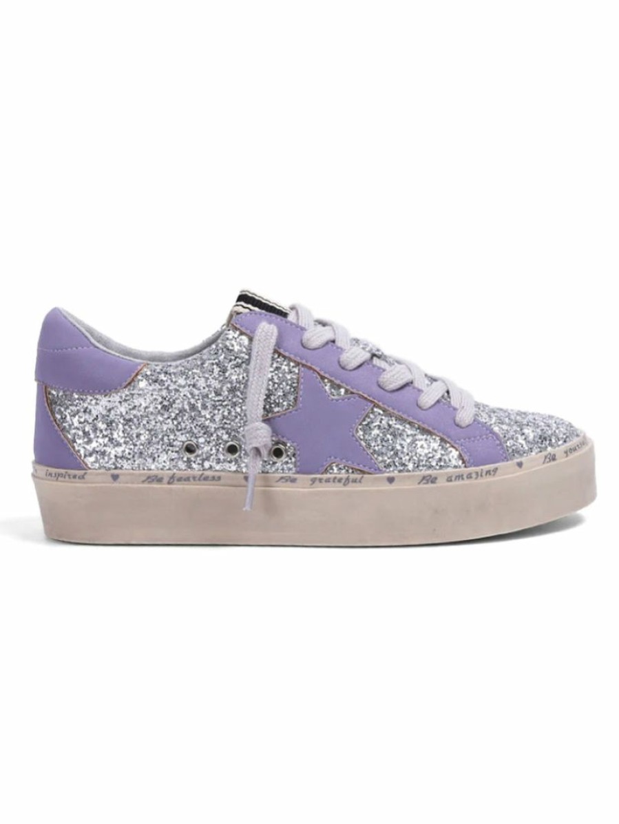 Shoes * | Top 10 Shushop Company Sneakers Pixie Sneaker Silver Sparkle