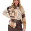 Clothing * | Coupon Hyfve Lovely Meeting Mixed Plaid Shacket