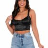 Clothing * | Best Deal Blue Blush Lights Out Satin Crop Top Black