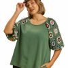 Curvy Girl * | Best Pirce Apparel-Curvy Girl Curvy Love Crochet Sleeve Top