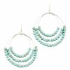 Gameday * | Best Pirce Jewelry Wire & Stone Turquoise Bead Circle Earring