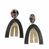 Gameday * | Best Reviews Of La Bien Aimee Wood And Acetate Black Earrings