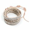 Gameday * | Hot Sale Jewelry Argent Leather Wrap Bracelet