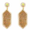 Gameday * | Hot Sale Treasure Import Long Beaded Hexagon Wistone Earrings