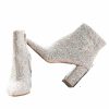 Gameday * | Best Sale Miim Footwear Christine Full Rhinestone Block Heel Booties Silver