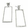 Gameday * | Flash Sale La Bien Aimee Pave Stone Rectangular Earrings