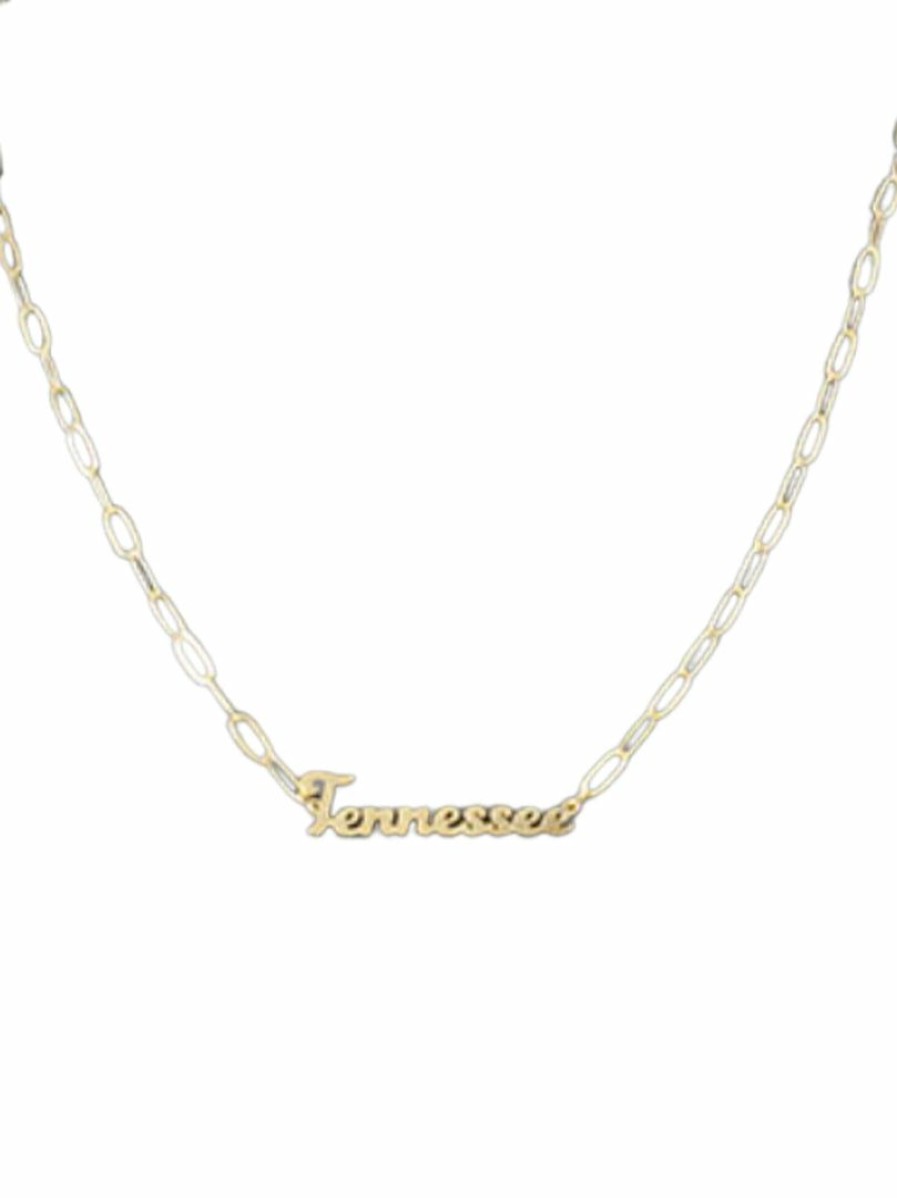 Gameday * | Buy Golden Stella Tennessee State Pendant Necklace Jewelry