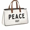 Gameday * | Flash Sale Accessories Peace Out Canvas Tote Bags