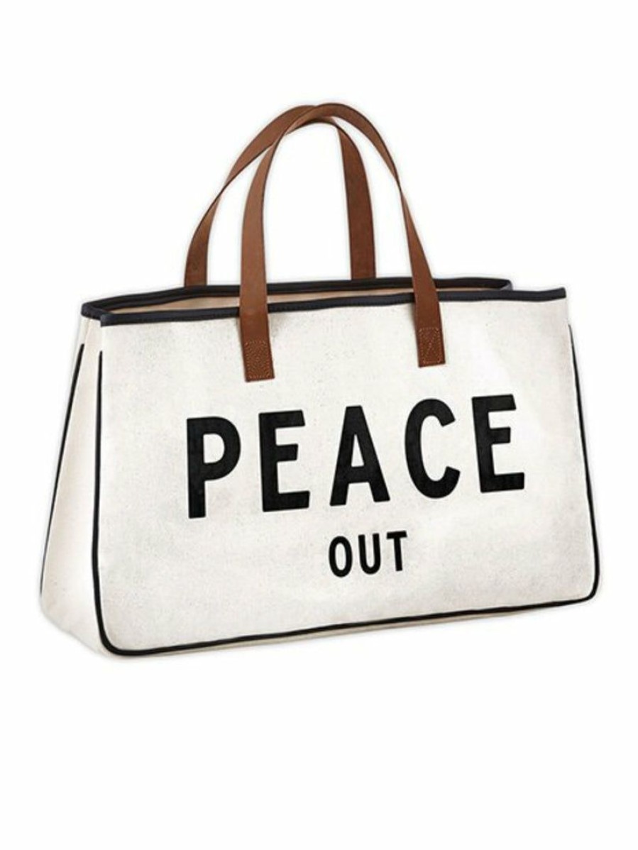 Gameday * | Flash Sale Accessories Peace Out Canvas Tote Bags