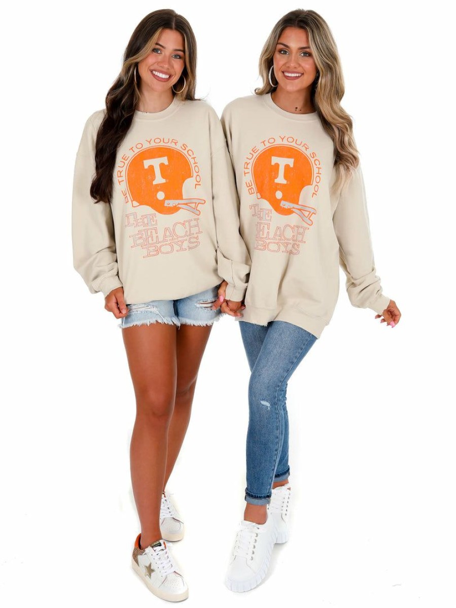 Gameday * | Cheapest Livy Lu Beach Boys Tennessee True To School Sweatshirt Sand