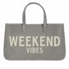 Gameday * | Flash Sale Accessories Weekend Vibes Grey Canvas Tote