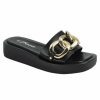 Shoes * | Best Pirce Forever Link Chain Slide On Sandals Black